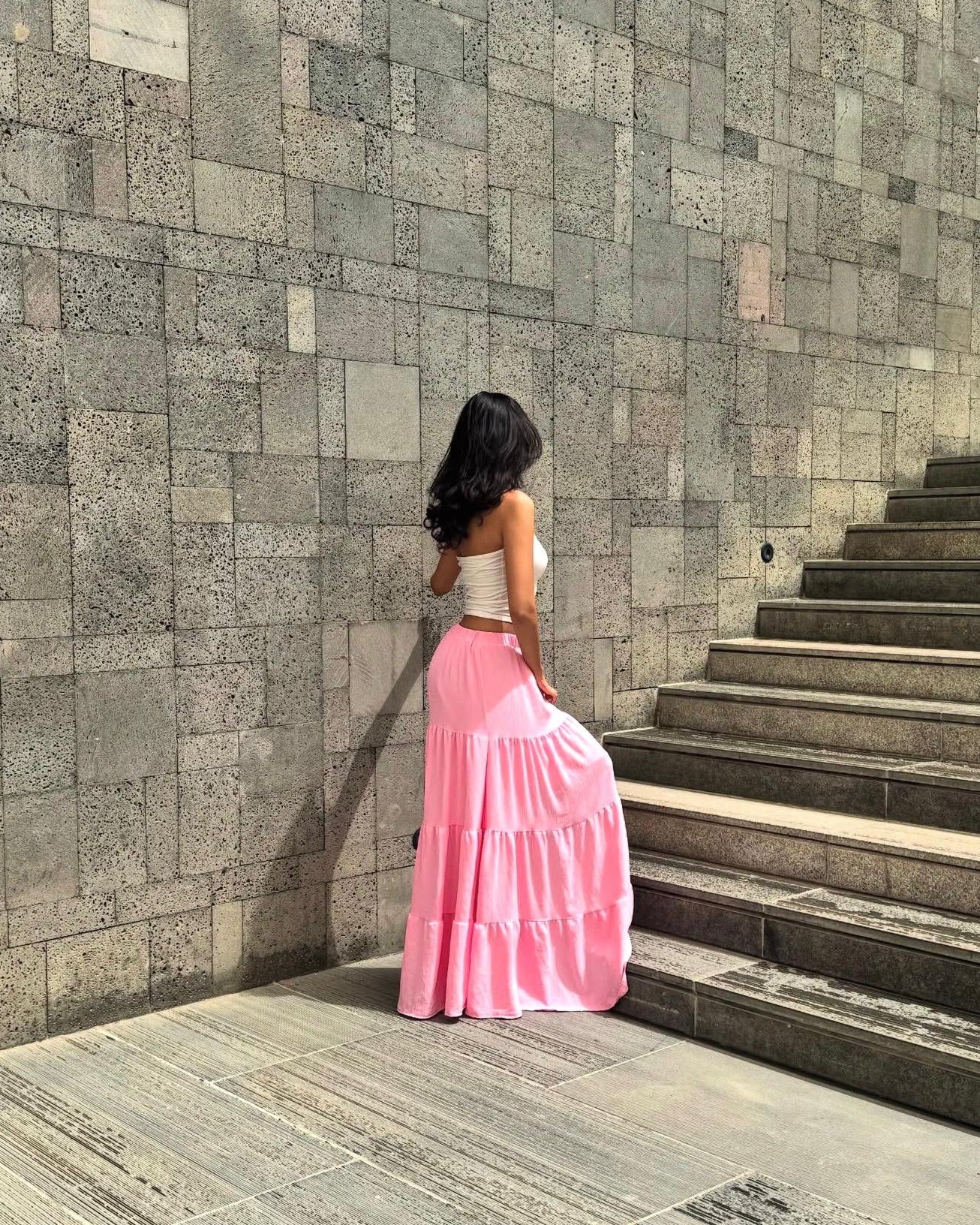 The skirt in pink lemonade