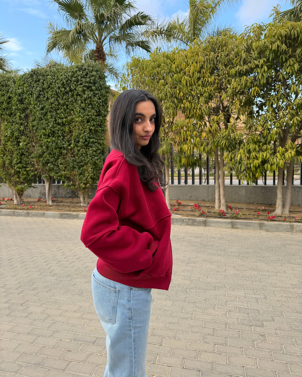 Essential jacket in Burgundy