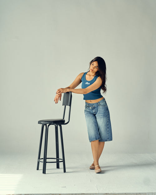 marine top in deep blue