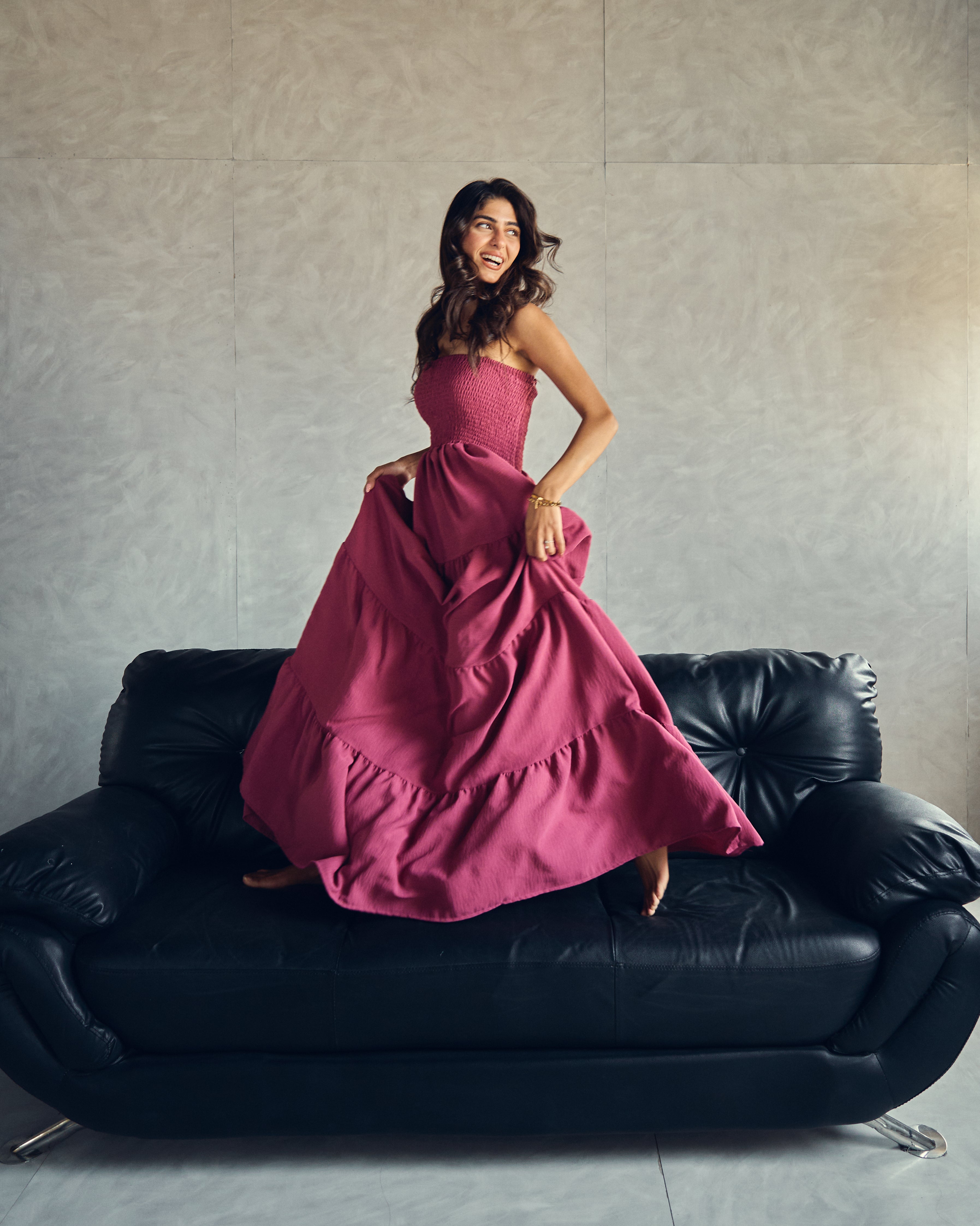 The endless summer dress in raspberry
